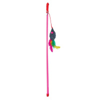Triol Игрушка для кошек Удочка цветная Мышка мини, 4,5*50см